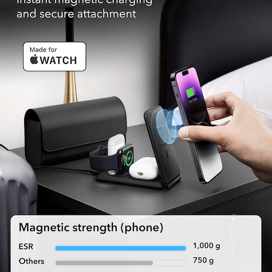 ESR Magsafe Ladegerät 5W Weißs (HaloLock 3-in-1)