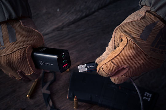 Tactical Φορτιστής Χωρίς Καλώδιο GaN με Θύρα USB-A και 2 Θύρες USB-C 65W Power Delivery / Quick Charge 3.0 Μαύρος (FlashBang)