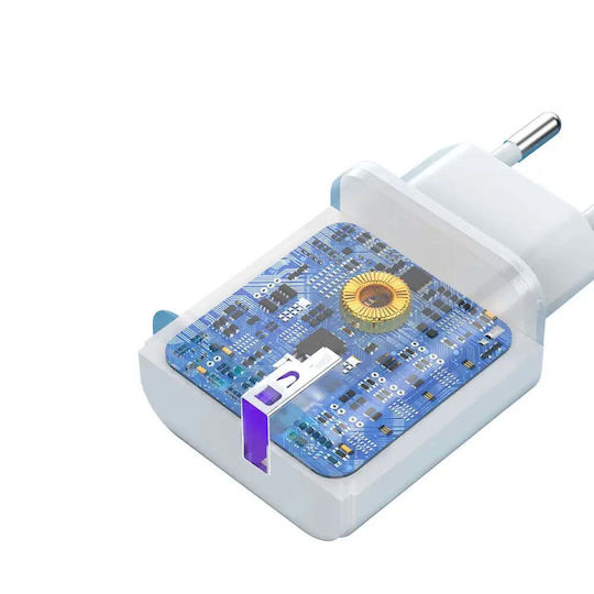 Dudao Încărcător Fără Cablu cu Port USB-A 18W Albς (A20EU)