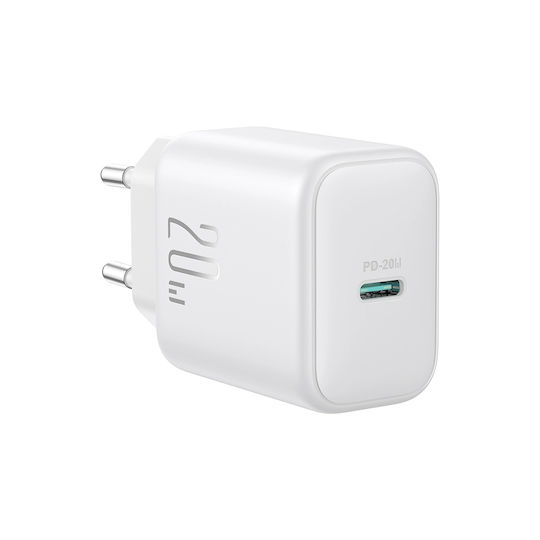 Joyroom Charger Without Cable with USB-C Port 20W Power Delivery / Quick Charge 3.0 Whites (JR-TCF20)