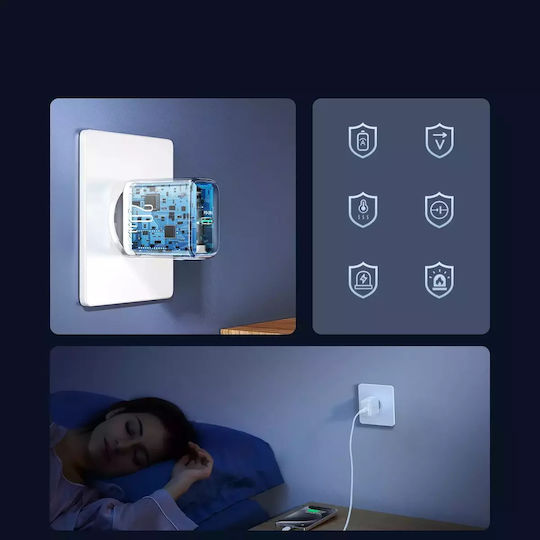 Joyroom Φορτιστής με Θύρα USB-C και Καλώδιο USB-C - Lightning 20W Power Delivery Λευκός (JR-TCF20)