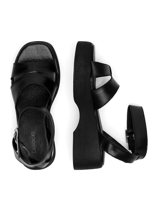 Women's Flat Sandals in Black Color