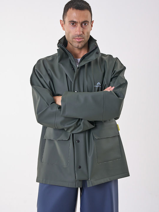 Anorak Wasserdichte Motorradjacke Lang Oliv