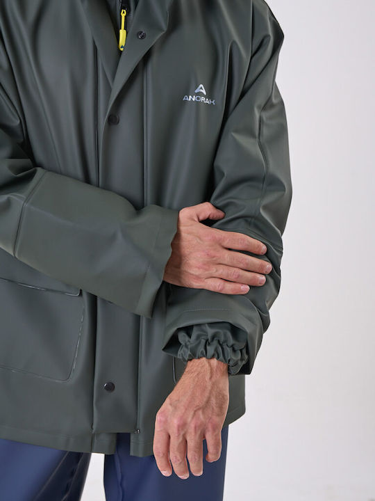 Anorak Wasserdichte Motorradjacke Lang Oliv