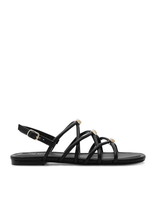 Women's Flat Sandals in Black Color