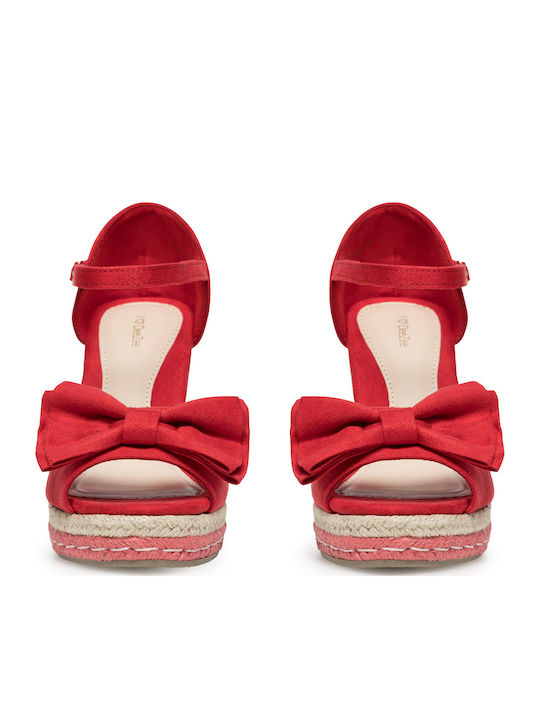 Platforme Dama De Vară Tip Espadrile Roșii