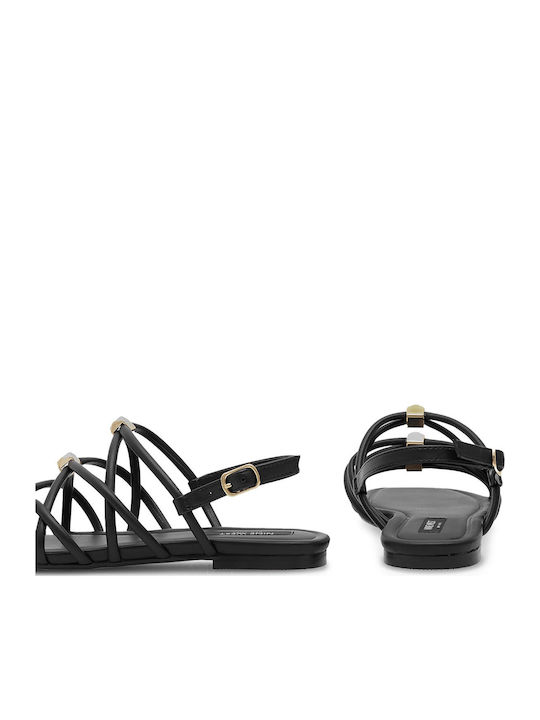Women's Flat Sandals in Black Color