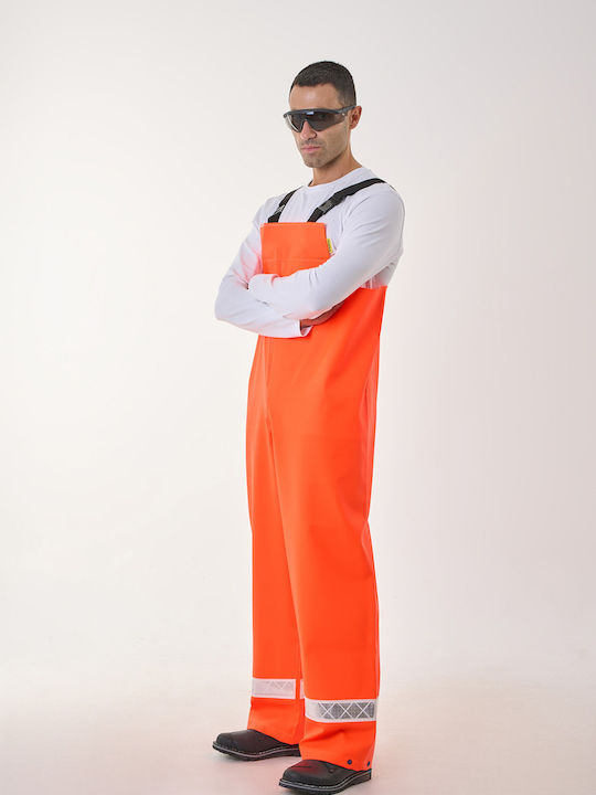 Pantaloni impermeabili cu bretele și reflectorizant Dock Anorak
