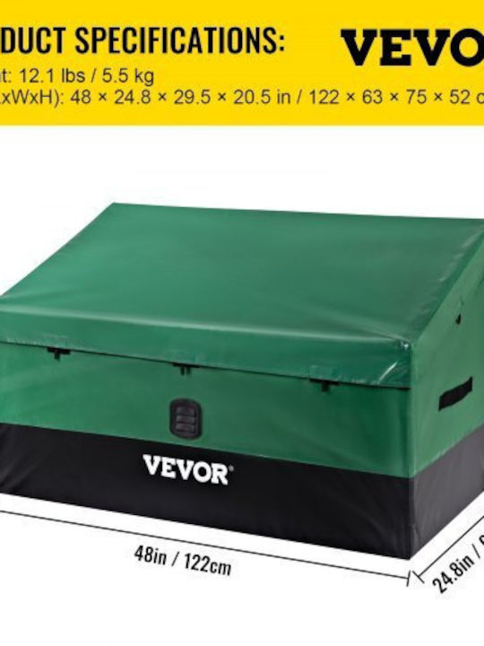 Vevor Μπαούλο Αποθήκευσης Εξωτερικού Χώρου Πλαστικό Πράσινο Μ63xΠ75xΥ52εκ.