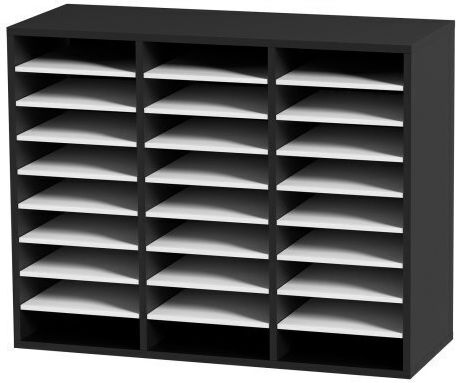 Vevor Black Wooden File Organizer 27 Slots
