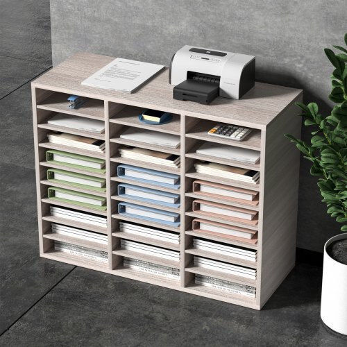 Vevor Wooden File Organizer 27 Slots Grey Wjzlfpjbhb27af8amv0