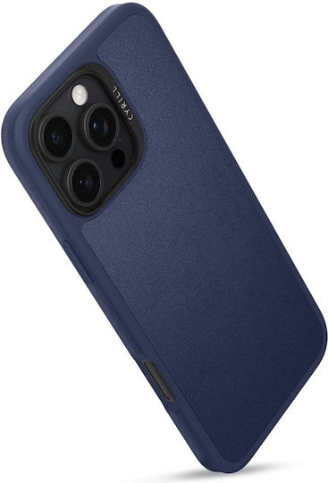 Spigen Cyrill Kajuk Mag Umschlag Rückseite Synthetisches Leder Marineblau (iPhone 16 Pro)