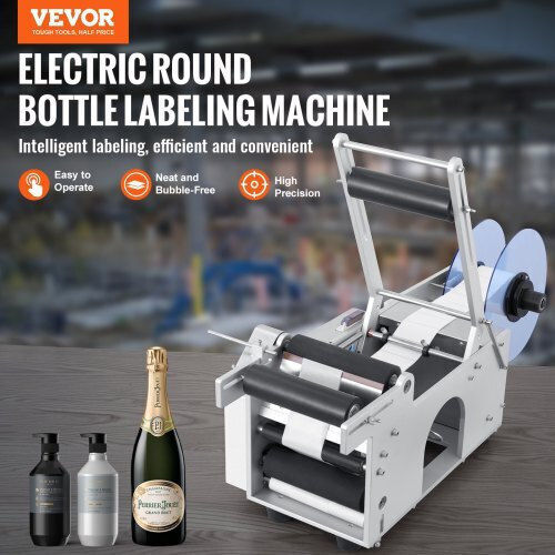 Vevor Semi-Automatic Bottle Labeling Machine 20-50 Pieces Per Minute Electric Label Applicator for Round Bottles Pressure Rod Ddyptbjbxgbsxe1tgv2