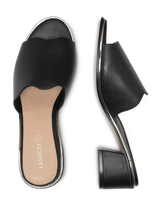 Mules mit Chunky Absatz in Schwarz Farbe