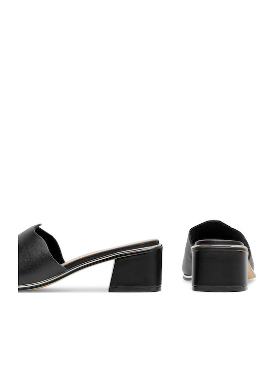 Mules mit Chunky Absatz in Schwarz Farbe