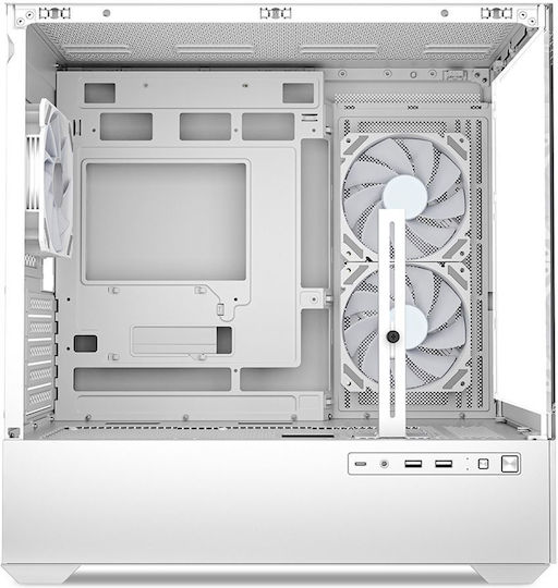 Sharkoon MK6 RGB Gaming Micro Tower Κουτί Υπολογιστή με Πλαϊνό Παράθυρο Λευκό
