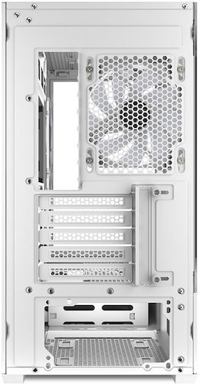 Sharkoon MK6 RGB Gaming Micro Tower Κουτί Υπολογιστή με Πλαϊνό Παράθυρο Λευκό