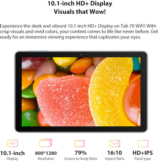 BlackView Tab 70 10.1Inci (4GB/64GB) Gri spațial