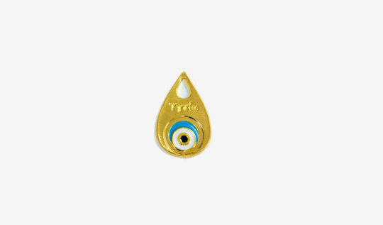 Faitakis Pack Metallic Pendant Motif for Jewelry Gold in Shape Eye 2.15x3.5cm.