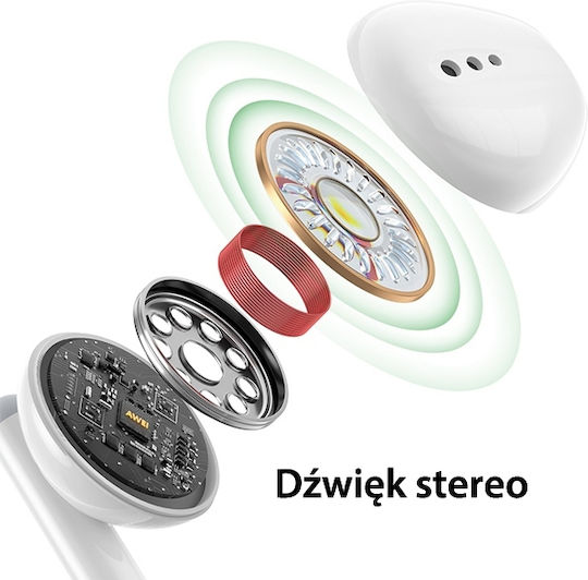 Awei PC-6T Earbuds Handsfree με Βύσμα USB-C Μαύρο