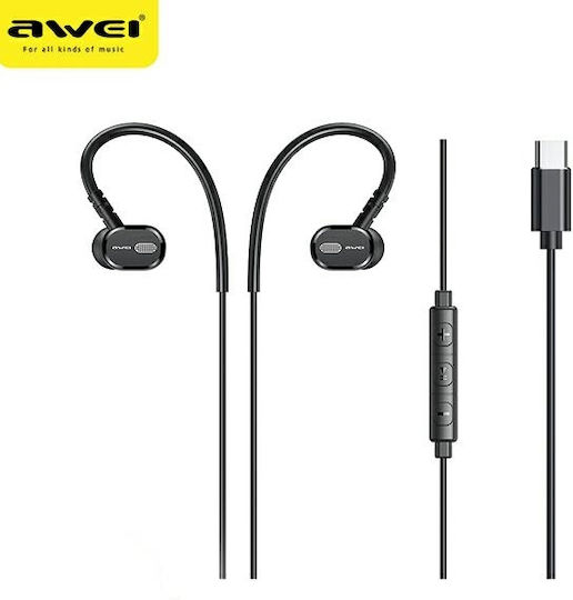 Awei TC-6 Handsfree Ακουστικά με Βύσμα USB-C