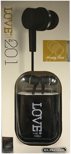 Love EV-201 In-ear Handsfree Ακουστικά με Βύσμα 3.5mm Μαύρο