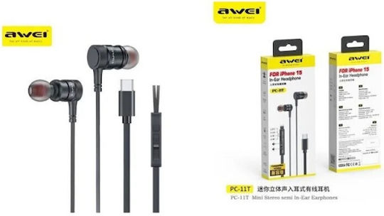 Awei PC-11T In-ear Handsfree Headphones with Connector USB-C Black