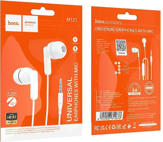 Hoco M121 In-ear Handsfree Headphones with Connector 3.5mm White