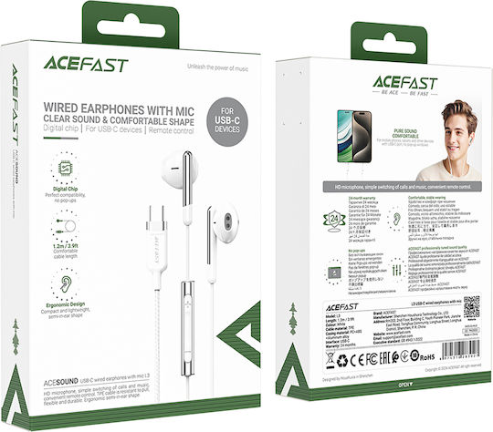 Acefast L3 Безжични Стерео с жак USB-C Бял