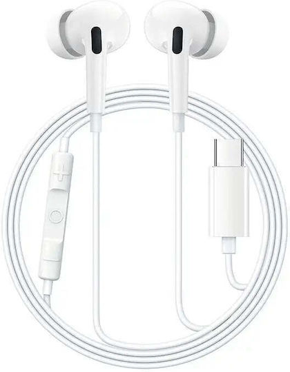 Baseus Encok Cz18 In-ear Handsfree Ακουστικά με Βύσμα USB-C Λευκό