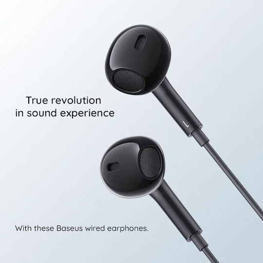 Baseus Encok Cz17 In-ear Handsfree Headphones with Connector USB-C Black