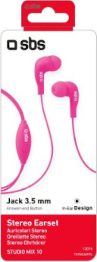 SBS Studio Mix 10 In-ear Handsfree με Βύσμα 3.5mm Ροζ