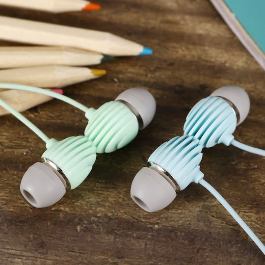 Elmcoei EV-186 In-ear Handsfree Ακουστικά με Βύσμα 3.5mm Γαλάζιο