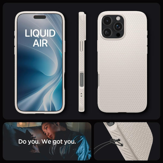 Spigen Liquid Air Umschlag Rückseite Silikon 0.3mm Natural Titanium (iPhone 17 Pro / iPhone 16 Pro)