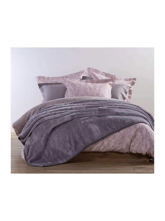 Nef-Nef Homeware Blanket Velvet Single 170x220cm Loft Lilac