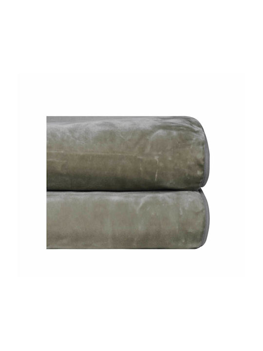 Kentia Notte Velvet Blanket Double 220x240cm Olive