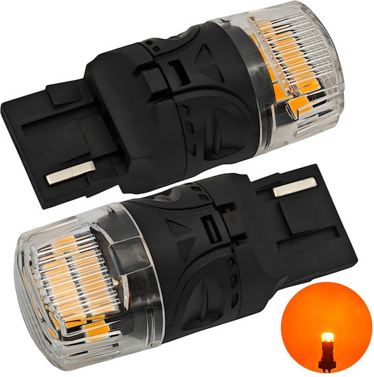 Bec LED W21w 7440 12v 1800lm Canbus Portocaliu