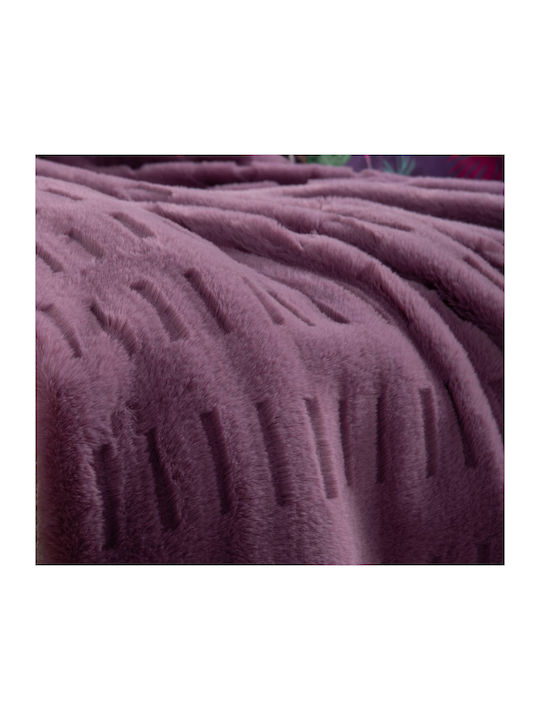 Nef-Nef Homeware Vivo Pătură Blănoasă Canapea 130x180cm Orchid