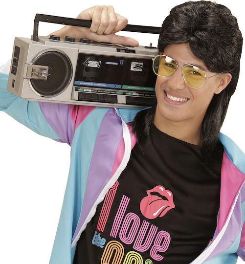 80s Karnevalsperücke Gerade Brünett