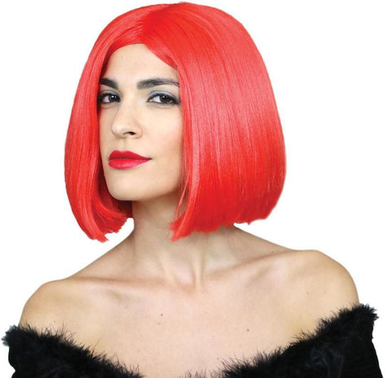 A0116 Perucă de Carnaval În carouri Roșu