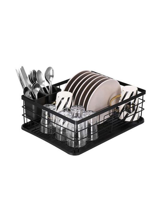 Inox Geschirrabtropfer Schwarz 42x32x15cm