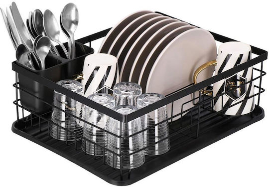Inox Geschirrabtropfer Schwarz 42x32x15cm