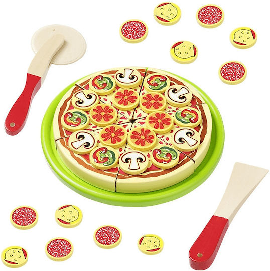 Pizza de tăiat din lemn cu cutie de carton