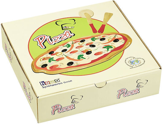 Pizza de tăiat din lemn cu cutie de carton