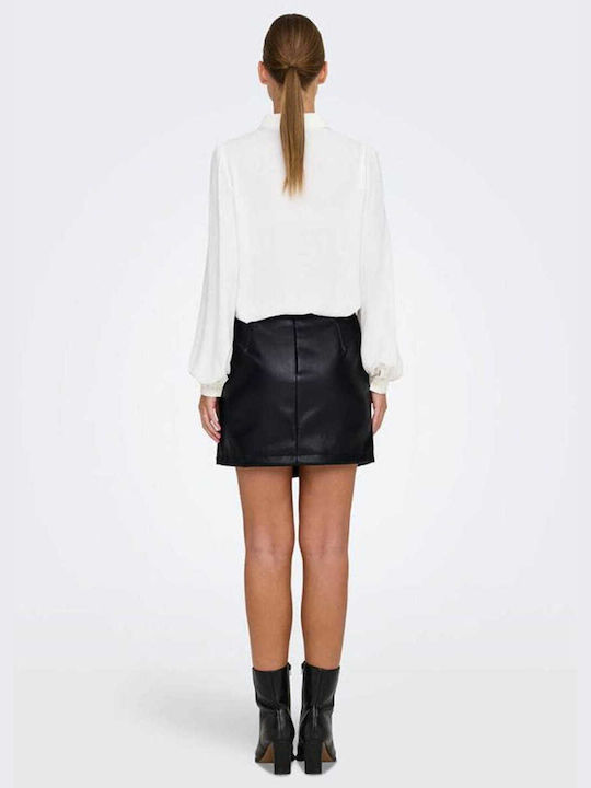 Only Leather Mini Skirt Envelope Black