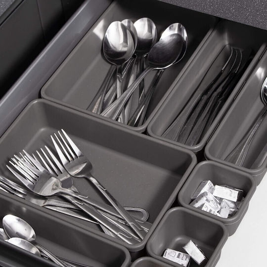 Besteckeinsatz Für Freie Zusammenstellung Kunststoff 23,5cm 8 Stück Grau