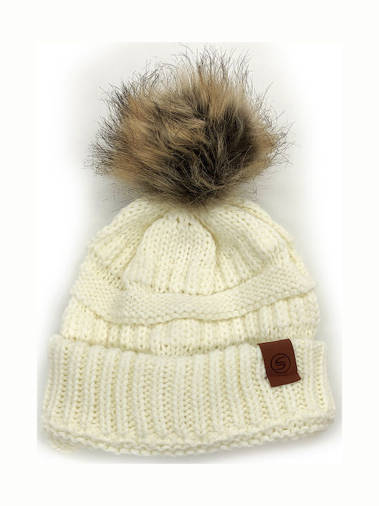 Kids Beanie Set with Gloves Knitted White