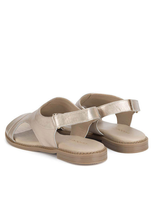Flache Sandalen für Damen in Gold Farbe