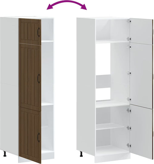 Lucca Кухненска Колона Brown Oak 60x57x207бр