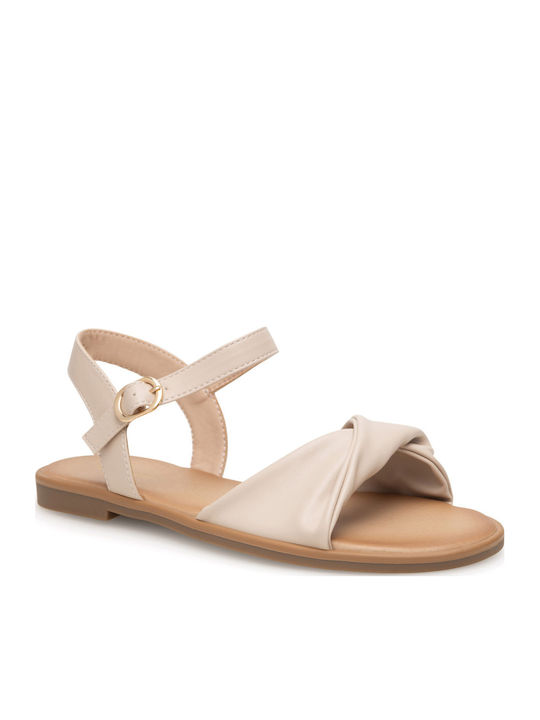 Flache Sandalen für Damen in Beige Farbe